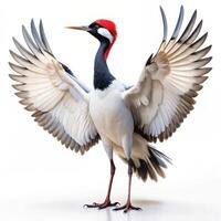 Jabiru Bird Set Against a White Background photo