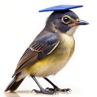 Piratic Flycatcher Bird Featured on a White Backdrop photo