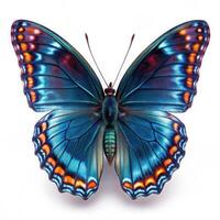 Red spotted Purple Butterfly on a White Background photo
