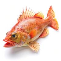 Single Orange Roughy Fish Isolated on White photo