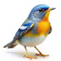 Northern Parula Bird Displayed on a White Background photo