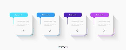 Infographic label design template with icons and 4 options or steps. Can be used for process diagram, presentations, workflow layout, banner, flowchart, info graph. vector