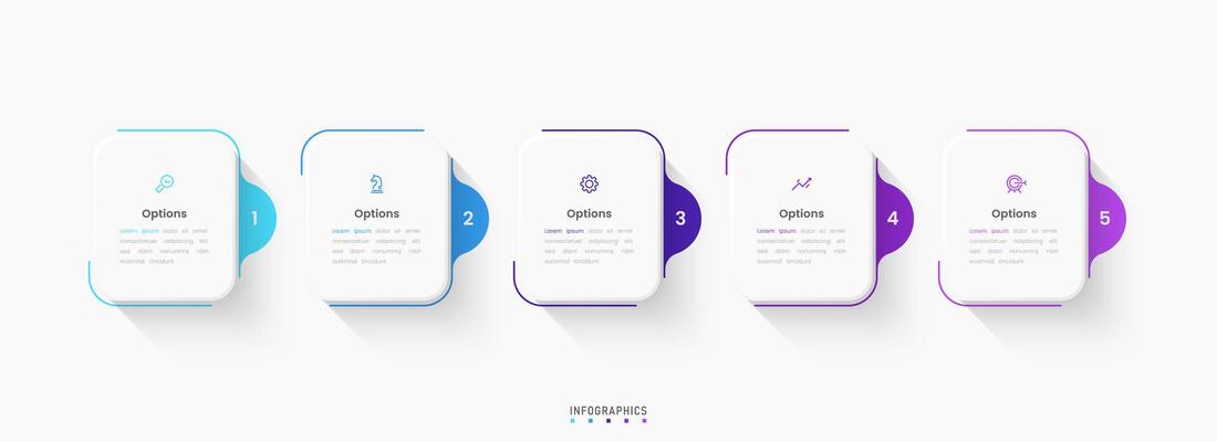 Infographic label design template with icons and 5 options or steps. Can be used for process diagram, presentations, workflow, flow chart, info graph.