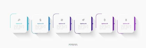 Infographic label design template with icons and 6 options or steps. Can be used for process diagram, presentations, workflow layout, flowchart, info graph. vector