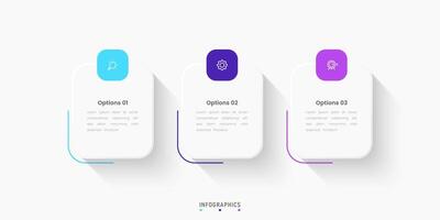 Infographic label design template with icons and 3 options or steps. Can be used for process, presentations, workflow layout, banner, flow chart, info graph. vector