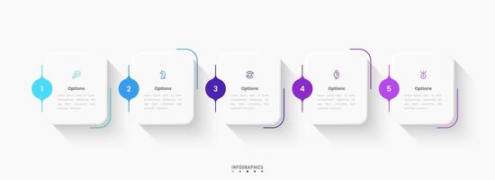 Infographic label design template with icons and 5 options or steps. Can be used for process diagram, presentations, workflow layout, banner, flowchart, info graph. vector