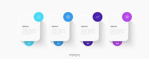 Infographic label design template with icons and 4 options. Can be used for process diagram, presentations, workflow, flow chart, info graph. vector
