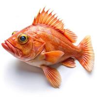 Orange Roughy Fish Pictured on a White Background photo