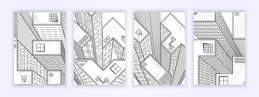 cover design skyscrapers with neat geometric architectural details vector