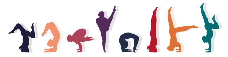 Yoga exercise element symbols with various interesting styles, yoga exercise icons vector
