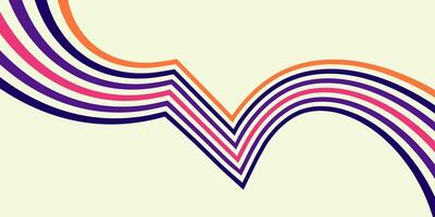 Abstract wave design with bold, colorful stripes in orange, pink, and purple on a light background vector