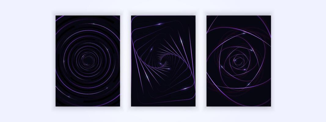 Modern line set cover with black and colored lines, geometric style