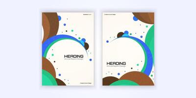 Modern and elegant report cover design with abstract geometric curves in earthy and vibrant tones vector