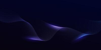 Abstract glowing wave lines on dark blue background. Dynamic wave pattern. Modern flowing wavy lines and Futuristic technology vector