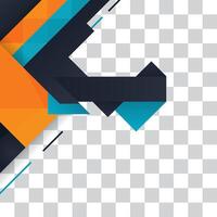 Bold geometric abstract design, orange, and blue, transparent background vector
