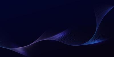 Abstract glowing wave lines on dark blue background. Dynamic wave pattern. Modern flowing wavy lines and Futuristic technology concept vector