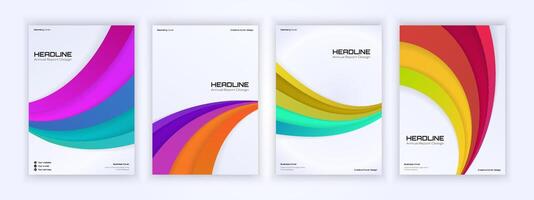 Modern abstract cover design with bright curves, ideal for creative reports and presentations vector