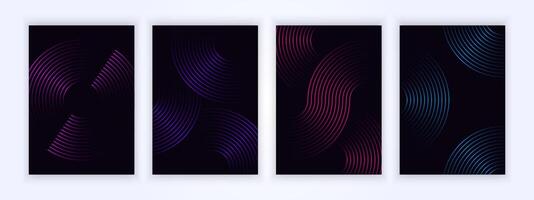 Retro cover circular wave stripes pattern vector