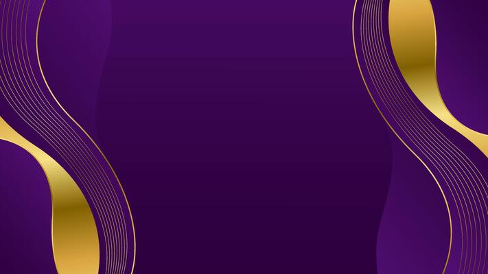 Elegant purple luxury wave background with gold lines. Abstract modern design