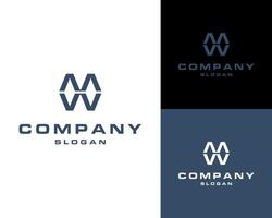 Modern MW Monogram With Geometric Hexagon Style For Business Branding Logo Design Illustration vector