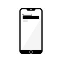 Minimalist Smartphone Icon with Blank Screen, Search Bar, and Navigation UI vector