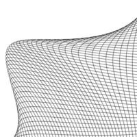 Abstract Geometric Wave Grid Background with Black Curved Lines on White, Optical Illusion Mesh Pattern vector