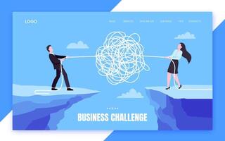 Unravel business chaos process with tangle difficult problem mess business concept pull problem vector