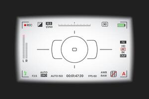 Camera viewfinder or view photo frame recorder flat style design illustration. vector