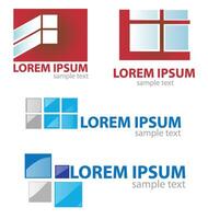 window and door symbol set on white background vector