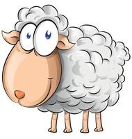 sheep cartoon isolate on white background vector