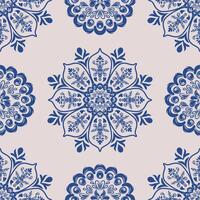 Seamless damask wallpaper pattern. illustration in retro style vector