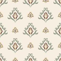 Damask seamless pattern. Fine traditional ornament with oriental elements. vector