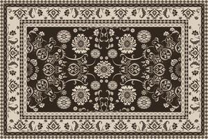 Vintage background with ornamental border. Template for carpet, shawl, shawl. vector