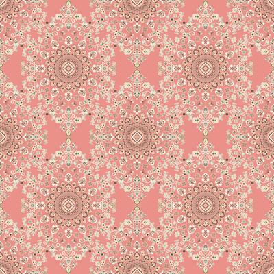 Seamless pattern with mandalas in pastel colors.