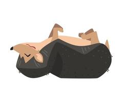 Cute Hedgehog Sleeping on Its Back, Adorable Prickly Wild Forest Animal Cartoon Character Illustration vector