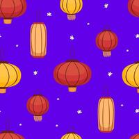Traditional Asian Lanterns Seamless Pattern, Design Element Can Be Used for Fabric, Wrapping Paper, Website, Wallpaper illustration vector
