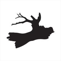 a black silhouette of a tree branch on a white background vector