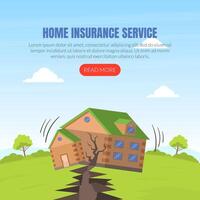 Home Insurance Service Landing Page Template, Protection of Building Online Web Page, Mobile App Illustration vector