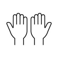 Two Raised Hands Line Icon. Celebration, Success, And Applause Gesture Outline Symbol. High Five, Agreement, And Support Representation. Editable Stroke. Isolated Illustration vector