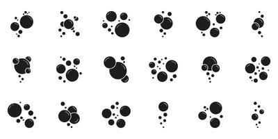 Soap Bubbles Solid Icon. Floating Air Bubbles Cluster With Reflection Highlights Silhouette Symbol. Isolated Illustration vector