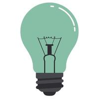 Bright energy power light bulb symbol with glowing technology design elements vector