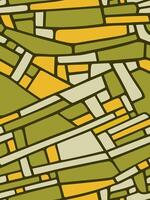 Seamless pattern with geometric abstract structure inspired by leaf veins and bricks in white, yellow and green tones vector