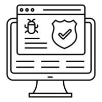 Firewall Virus Malware Protection Icon design with editable Stroke vector