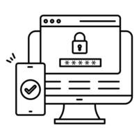 Online Password Security Control Icon Design vector