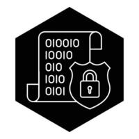 Secure Data Encryption Shield Icon Design, encrypted file, cyber security, privacy protection vector
