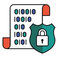 Cyber Security Data Encryption Icon Design, online privacy, encryption lock vector