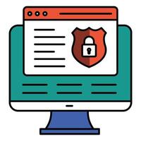 Data Protection Cybersecurity Icon Design, malware, virus protection vector