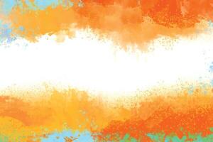 Modern mix of yellow and orange paint watercolor texture background vector