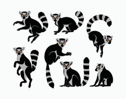 Lemur Silhouette EPS Template Collection vector