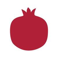 A red fruit with a green stem. The fruit is a pomegranate. The pomegranate is the main focus of the image vector